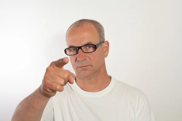 stock image Man of fifty wearing glasses