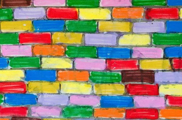 Vícebarevný zeď jako fun pozadí — Stock fotografie