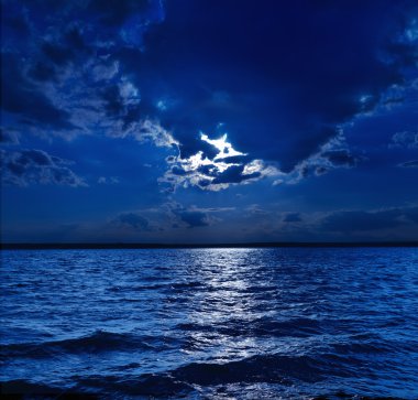 Moonlight over water clipart