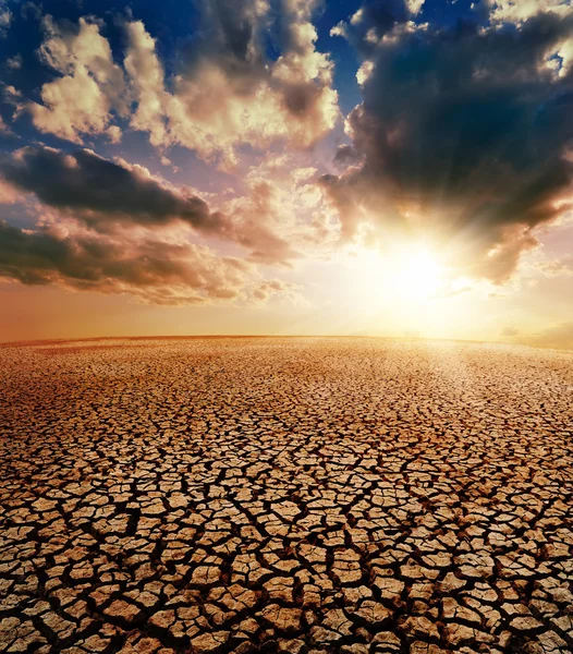 Drought earth and dramatic sky — Stock Photo, Image