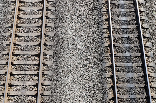 stock image Two railroads. top view