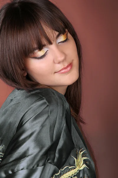 Close up van mooie make-up van jonge vrouw — Stockfoto