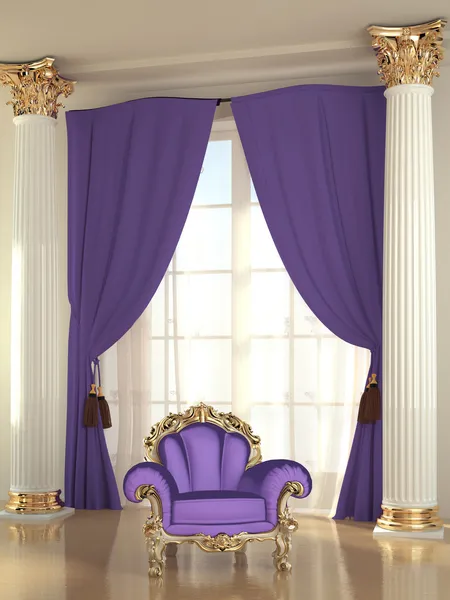 Luxury armchair in modern interior apartment, baroque — Stock Photo, Image