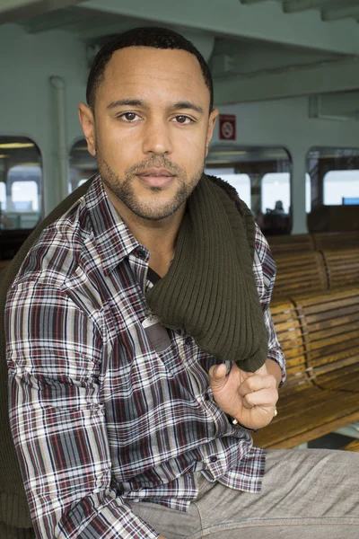 Young Black Man of Ferry Boat — Stock Photo, Image