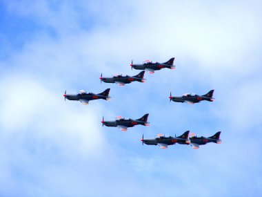 Tukums, Letonya - Ağustos 1: pzl-130 orlik ile Polonya akrobasi görünen takım uçak ekran tukums airshow olay Ağustos 1, 2009 yılında tukums, Letonya