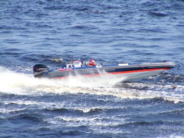 Riga, Letonya - 24 Temmuz: katı şişme tekne yarışı 
