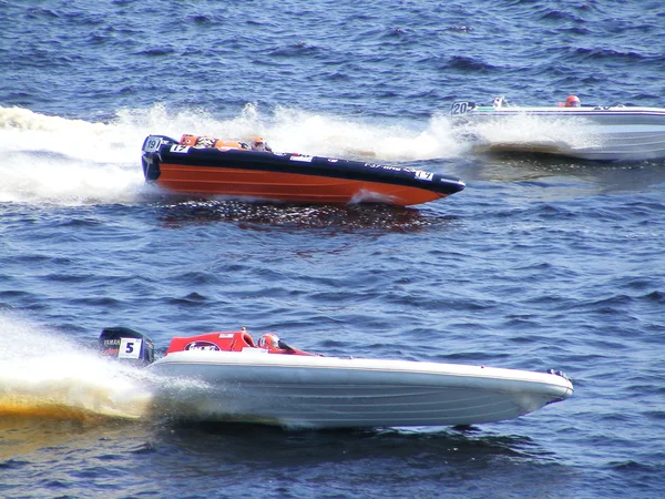 RIGA, LATVIA - 24 JULY: Rigid Inflatable Boat race "Six hours of Riga" in Riga, Latvia, on july 24, 2010. — Stock Photo, Image