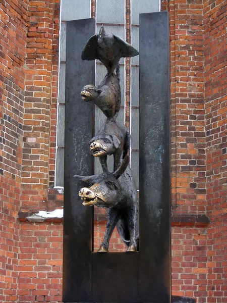 Estátua de Bronze de músicos da cidade de Bremen — Fotografia de Stock