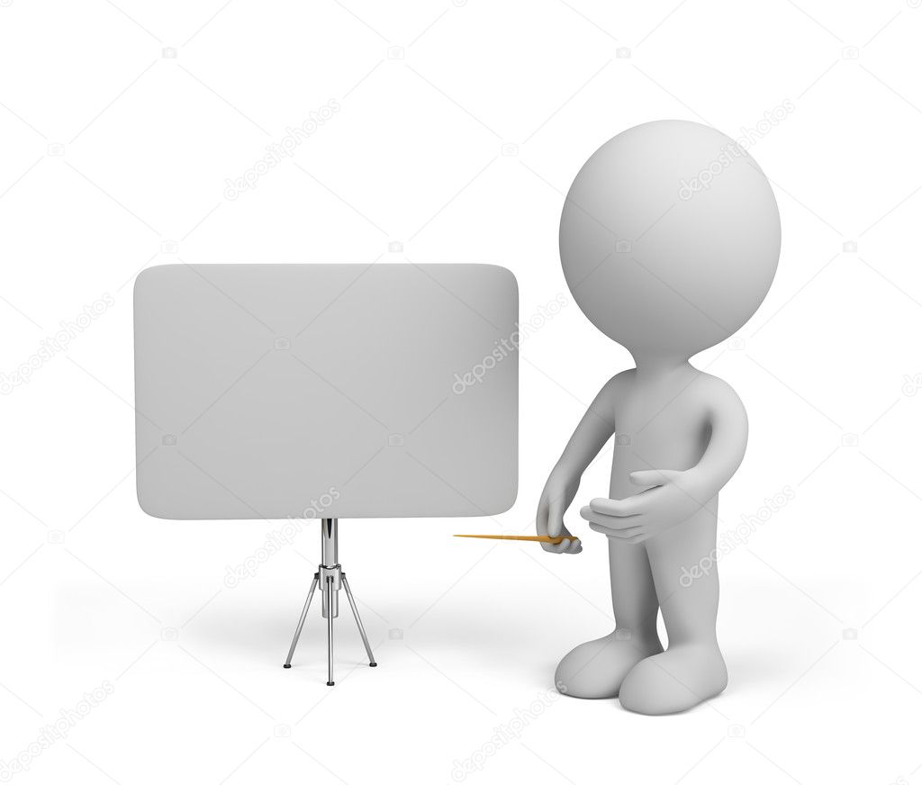 3d person with empty board