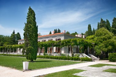 güzel villa taş bitki örtüsü ile kaplı