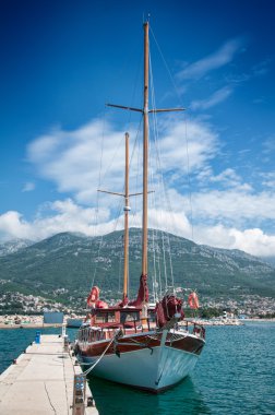 A sailing ship in Montenegro clipart
