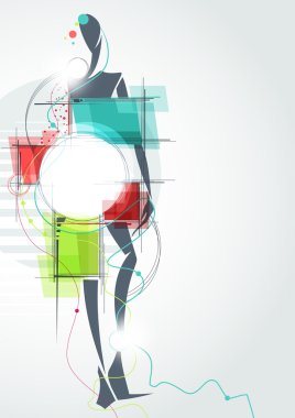 Fashion background. The abstract figure of a girl in a dress. clipart