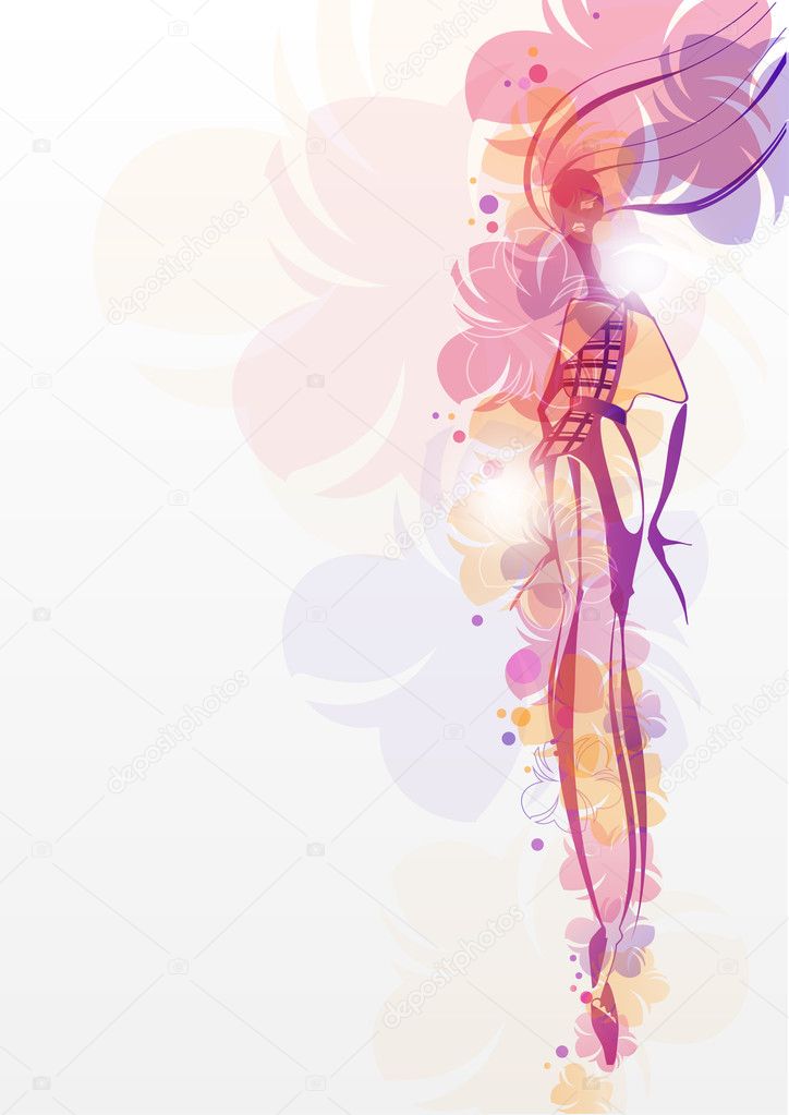 Girl with flowers. Fashion background Stock Vector Image by ©NaPev #11119218
