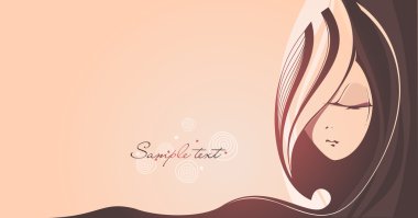 Abstract background with fantasy women's face clipart