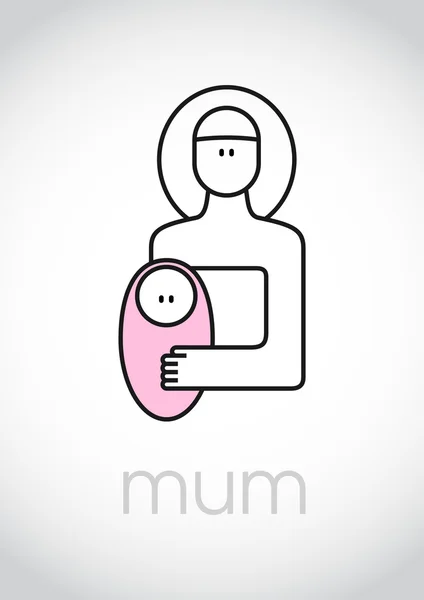 stock vector Mother and baby