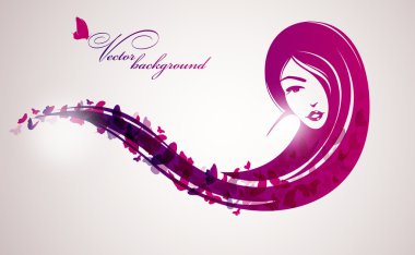 Woman with butterfly. clipart