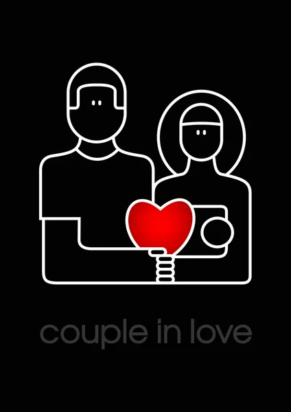 Αγάπη ζευγάρι. δημιουργική διανυσματικά εικονογράφηση — Διανυσματικό Αρχείο