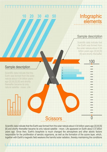 Vector set of infographic elements. Scissors — Stock Vector