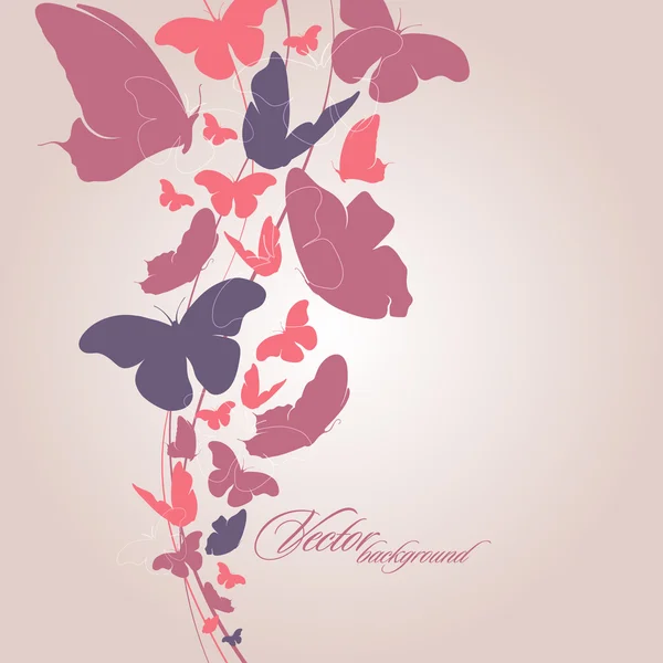 Background with butterfly. Vector. — Stock Vector
