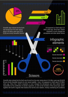 bir makas ile infographics elemanları