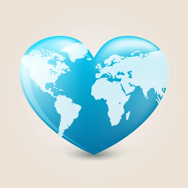 Dünya kalp — Stok Vektör