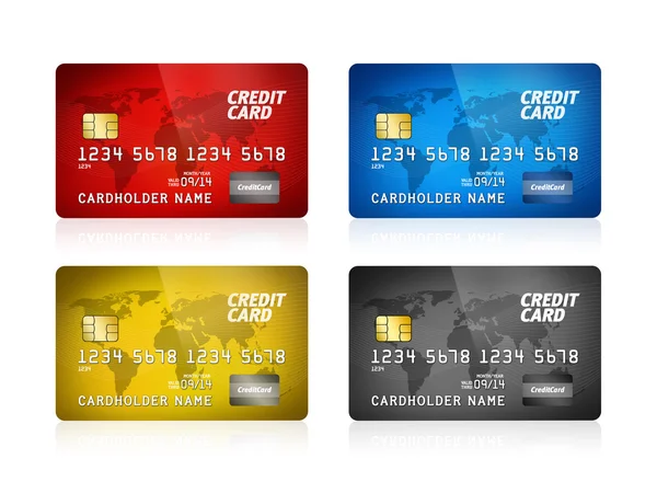 Credit Card Collection Isolated — Stock Photo, Image