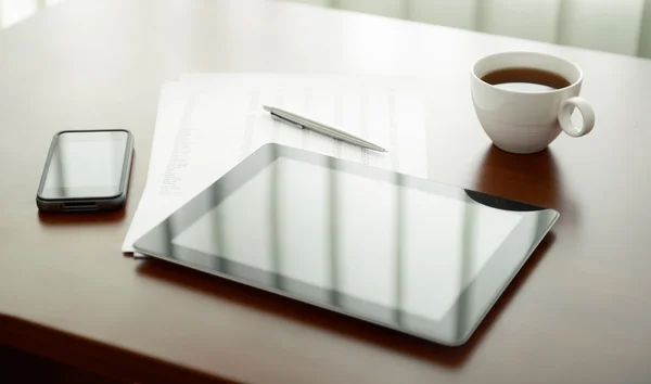 Modern workplace with digital tablet — Stock Photo, Image