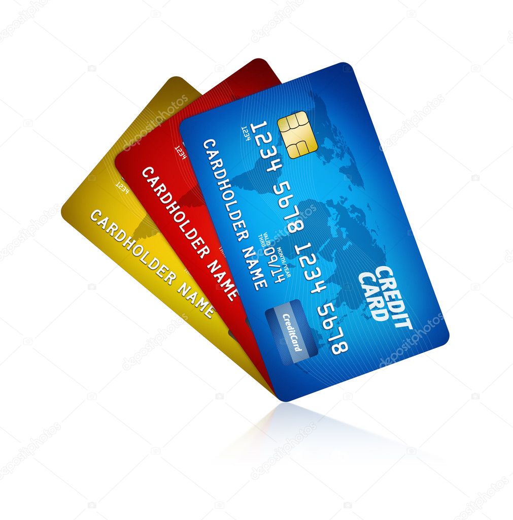 Pack Of Credit Card Isolated