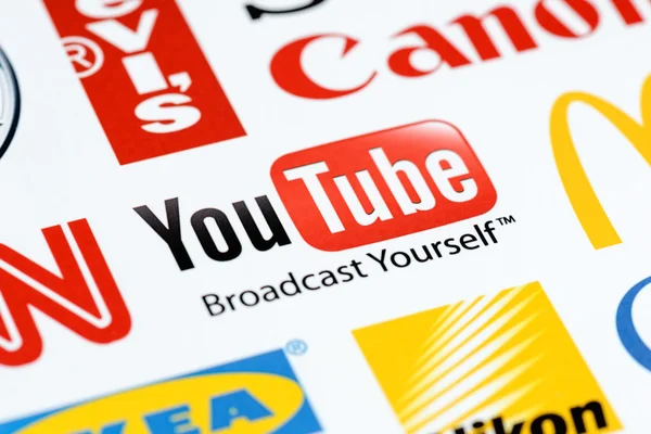 Логотип Youtube — стоковое фото
