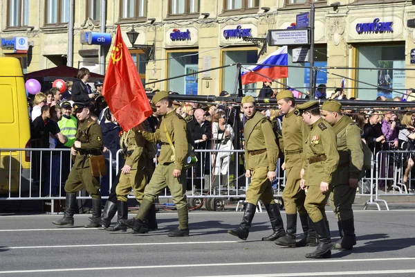 在圣彼得堡的胜利大游行 — 图库照片