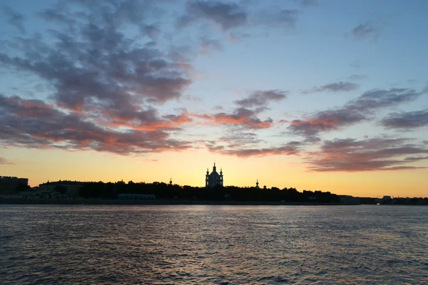 Νέβας στο ηλιοβασίλεμα, Αγία Πετρούπολη — Φωτογραφία Αρχείου