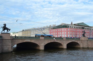 Anichkov bridge and Fontanka river clipart