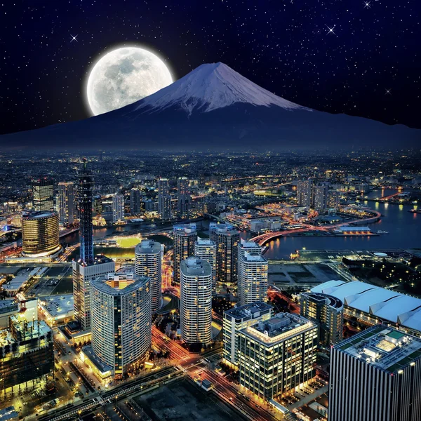 Surrealer Blick auf die Stadt Yokohama — Stockfoto