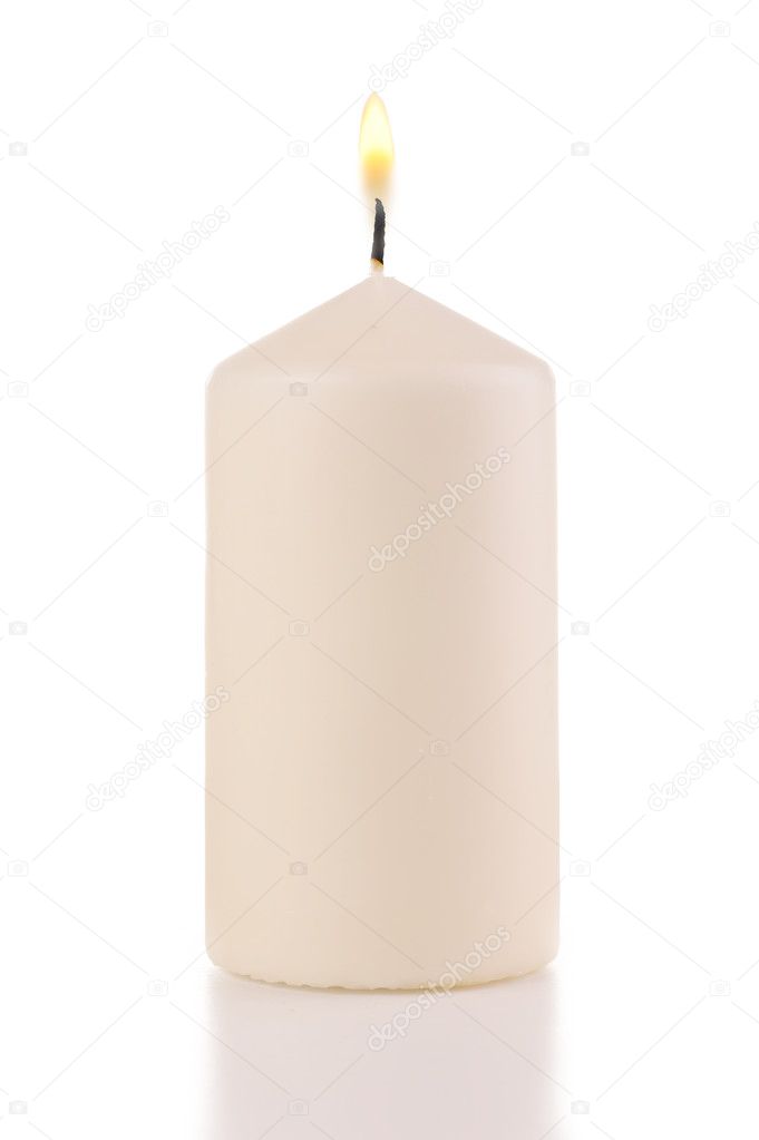 Candle on a white background