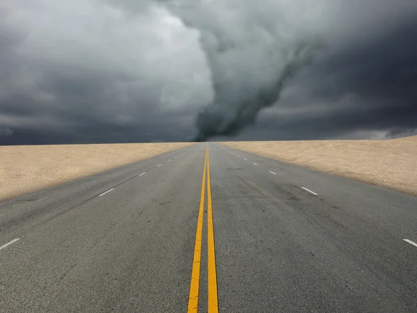 stock image Large tornado over the road