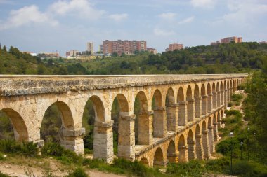 Roman aqueduct in Tarragona, Spain clipart