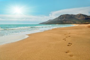 Footsteps on the sand clipart