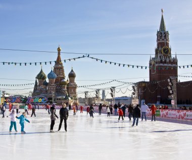 Moscow, Rusya Federasyonu - 15 Mart 2010: Kızıl Meydan skaing yüzüğü