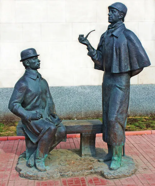 Памятник Шерлоку Холмсу и доктору Ватсону, Москва — стоковое фото