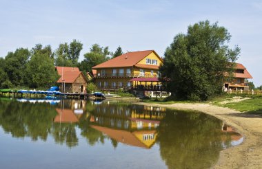 Wooden houses clipart