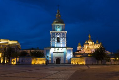Kiev, Mihaylovskiy monastery at night clipart