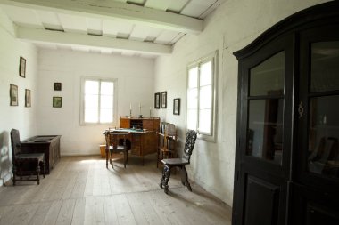 Inside of an old traditional house clipart