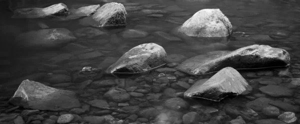 stock image Freshwater river in Edinburgh - Scotland. Black and white photo.