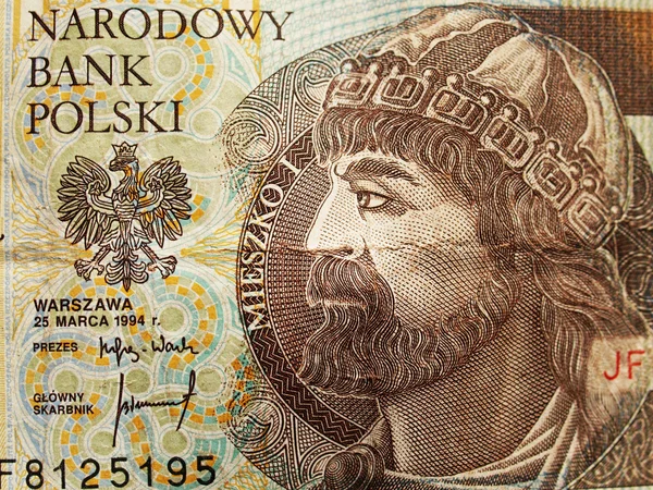 Close up of polish currency - 10 zloty note — Stock Photo, Image