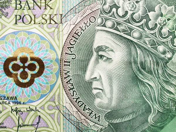 Κοντινό πλάνο πολωνικό νόμισμα - ζλότι 100 Σημείωση — Φωτογραφία Αρχείου