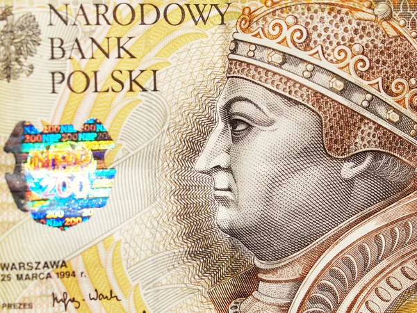 Close up of polish currency - 200 zloty note — Stock Photo, Image