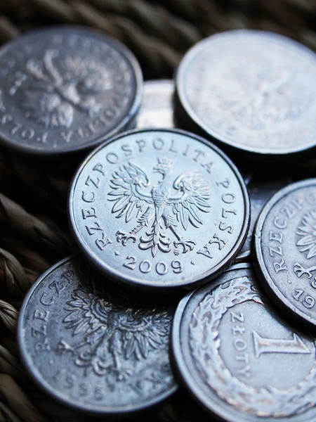Zamknij polskiej waluty - 1 złotych monet — Zdjęcie stockowe