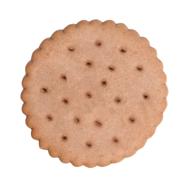 Biscoito redondo isolado no fundo branco — Fotografia de Stock