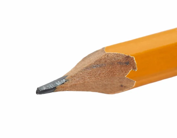 Fechar a caneta de madeira isolada no fundo branco — Fotografia de Stock