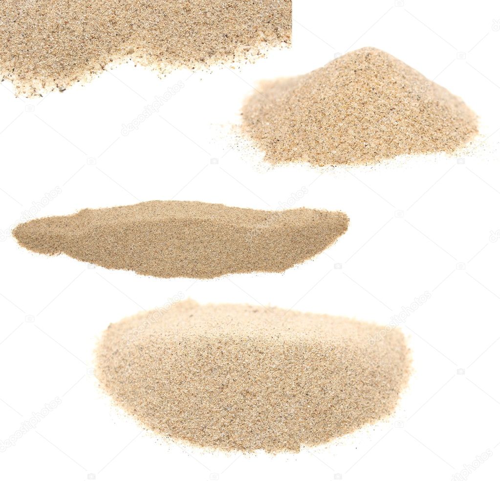 Pile desert sand isolated on white backgrounds